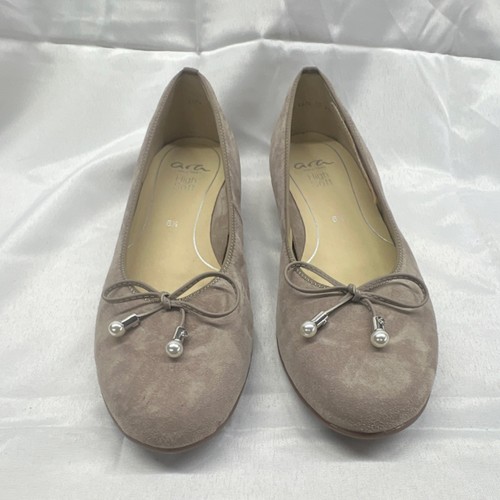Ara suede flats bow - ara, pearl